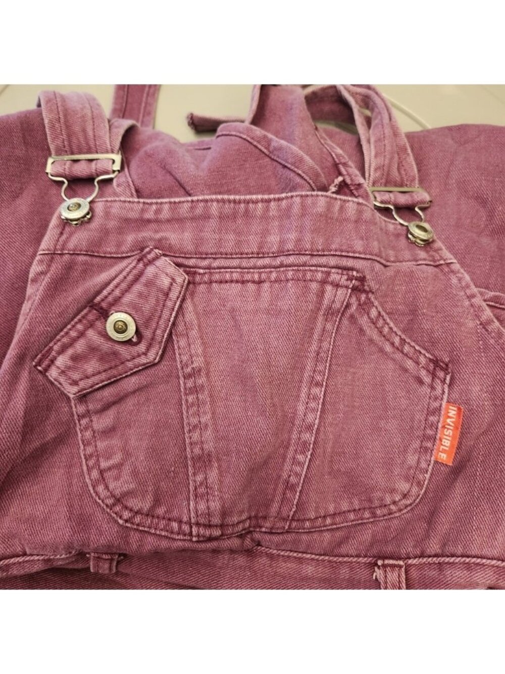 Vintage  Purple Denim Overalls Cotton Bib Dungarees Plum Medium